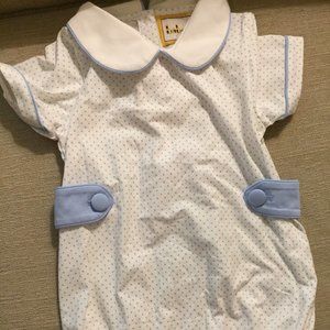 NWT White/Blue Polka Dot Bubble Babeeni